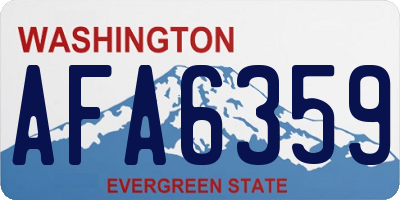 WA license plate AFA6359