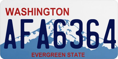WA license plate AFA6364