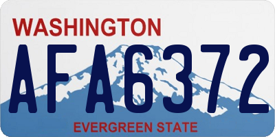 WA license plate AFA6372
