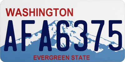 WA license plate AFA6375