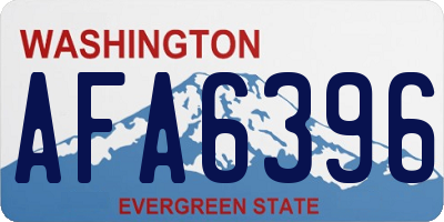 WA license plate AFA6396