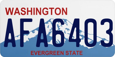 WA license plate AFA6403