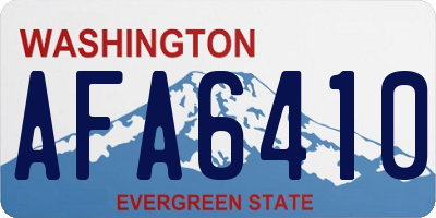 WA license plate AFA6410