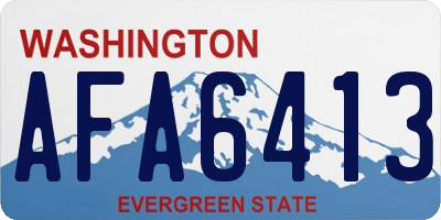WA license plate AFA6413