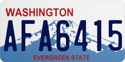 WA license plate AFA6415