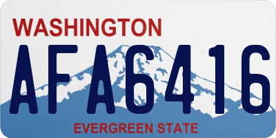 WA license plate AFA6416
