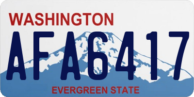WA license plate AFA6417