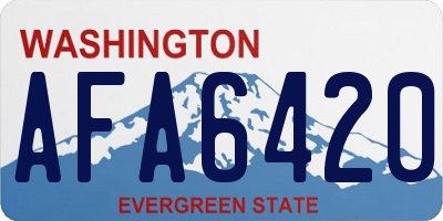 WA license plate AFA6420