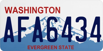 WA license plate AFA6434