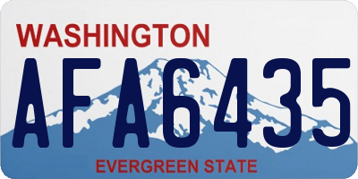WA license plate AFA6435
