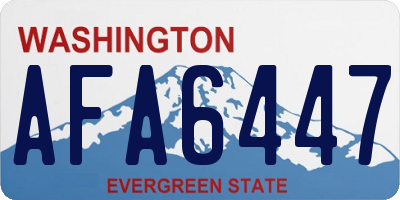 WA license plate AFA6447