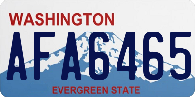 WA license plate AFA6465