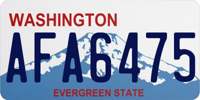 WA license plate AFA6475