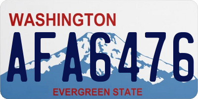WA license plate AFA6476