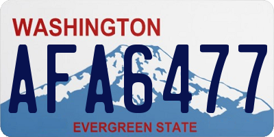 WA license plate AFA6477