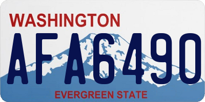 WA license plate AFA6490