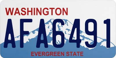 WA license plate AFA6491