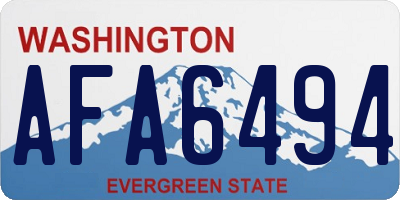 WA license plate AFA6494
