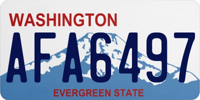 WA license plate AFA6497