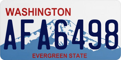 WA license plate AFA6498