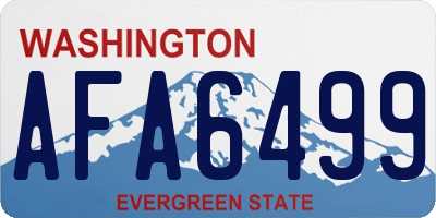 WA license plate AFA6499