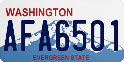 WA license plate AFA6501