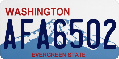 WA license plate AFA6502