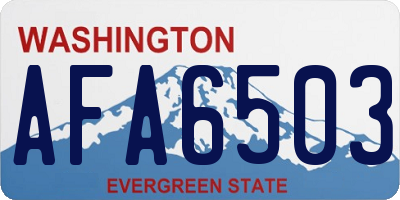 WA license plate AFA6503