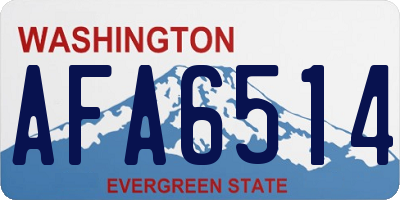 WA license plate AFA6514