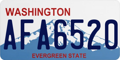 WA license plate AFA6520
