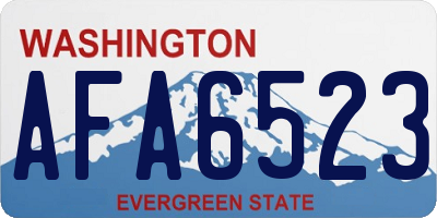 WA license plate AFA6523