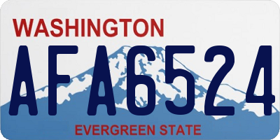 WA license plate AFA6524