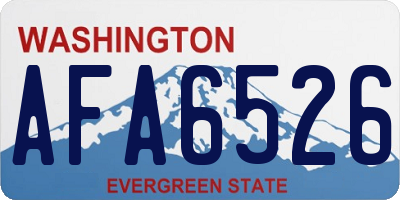 WA license plate AFA6526
