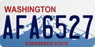WA license plate AFA6527