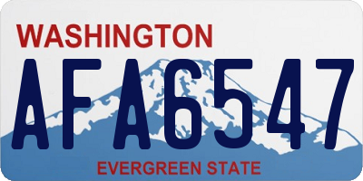WA license plate AFA6547