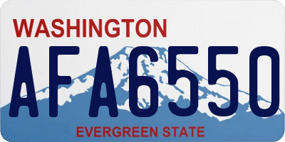WA license plate AFA6550