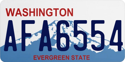 WA license plate AFA6554