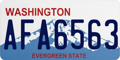 WA license plate AFA6563
