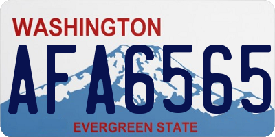 WA license plate AFA6565