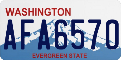 WA license plate AFA6570