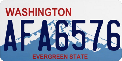 WA license plate AFA6576