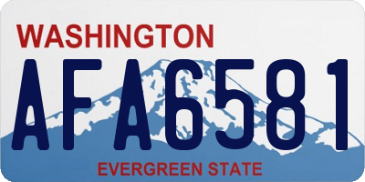 WA license plate AFA6581