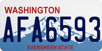 WA license plate AFA6593
