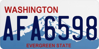 WA license plate AFA6598