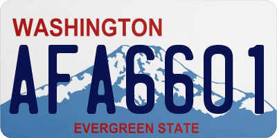 WA license plate AFA6601