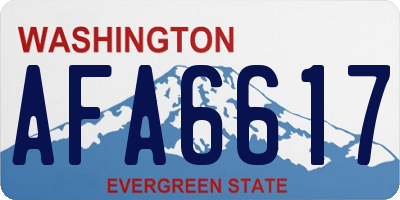 WA license plate AFA6617