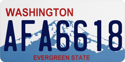 WA license plate AFA6618