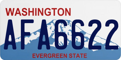 WA license plate AFA6622