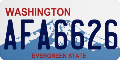 WA license plate AFA6626