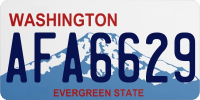 WA license plate AFA6629